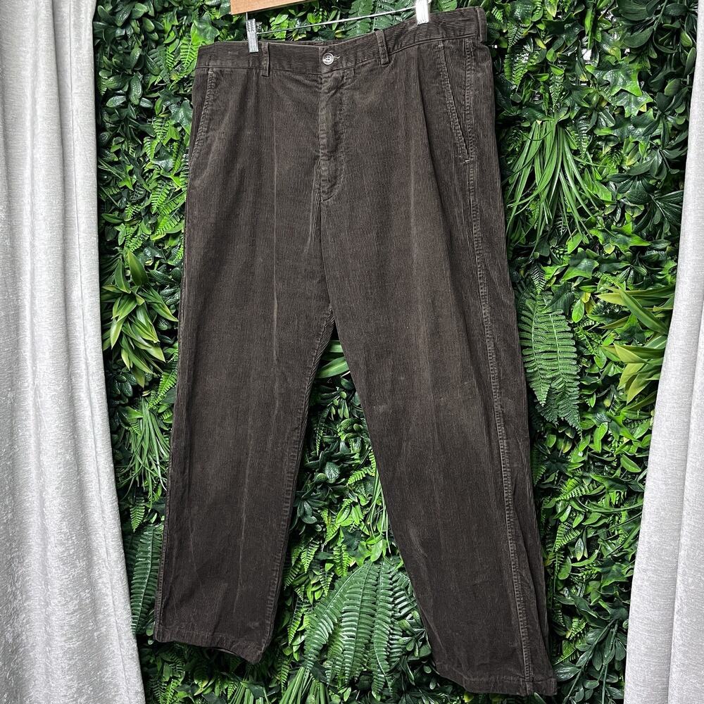 LACOSTE Corduroy‎ Pants Men 38x30 Brown Chino Preppy Old Mony Straight 2605